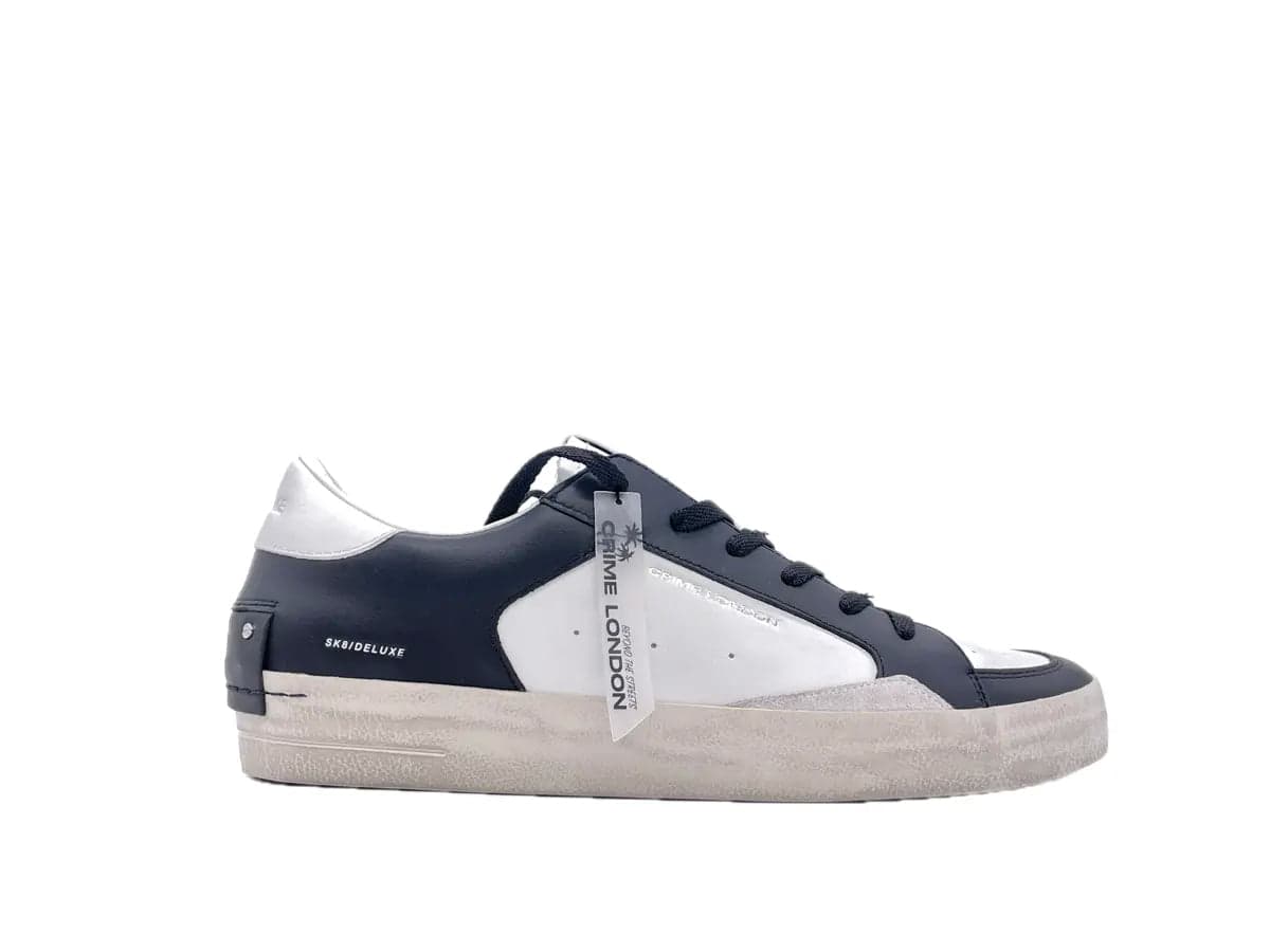 CRIME LONDON SK8 DELUZE Sneaker uomo bianca e nera in Sneaker casual Calzature Durello - Agna, commercioVirtuoso.it