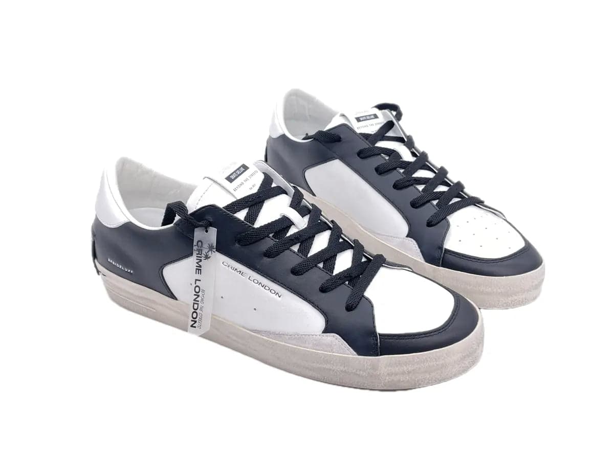 CRIME LONDON SK8 DELUZE Sneaker uomo bianca e nera in Sneaker casual Calzature Durello - Agna, commercioVirtuoso.it