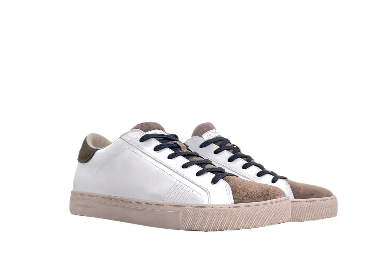 CRIME LONDONO ESSENTIAL Sneaker uomo bianca e marrone