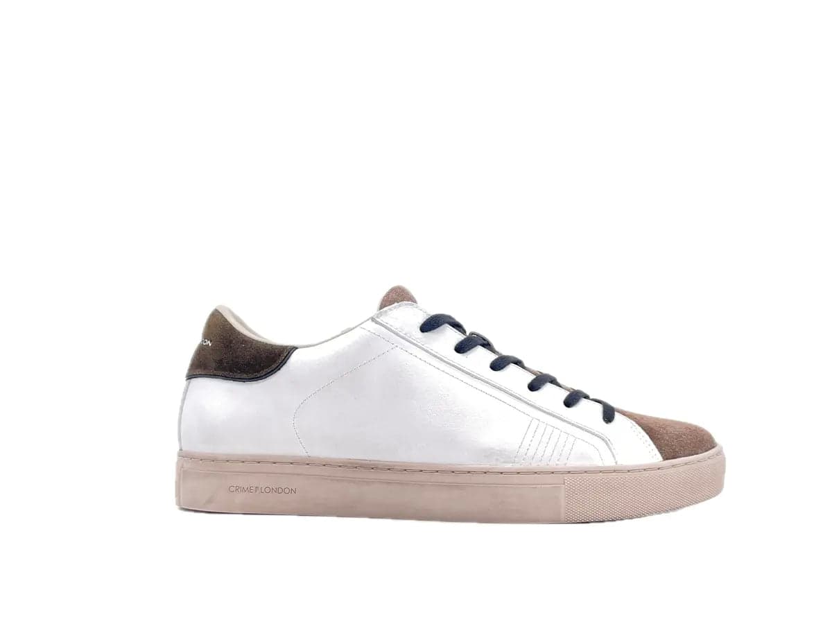 CRIME LONDONO ESSENTIAL Sneaker uomo bianca e marrone in Sneaker casual Calzature Durello - Agna, commercioVirtuoso.it
