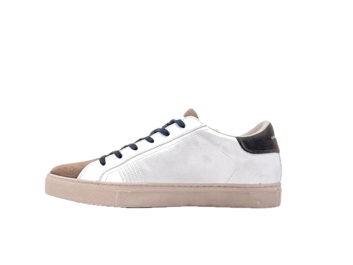 CRIME LONDONO ESSENTIAL Sneaker uomo bianca e marrone in Sneaker casual Calzature Durello - Agna, commercioVirtuoso.it