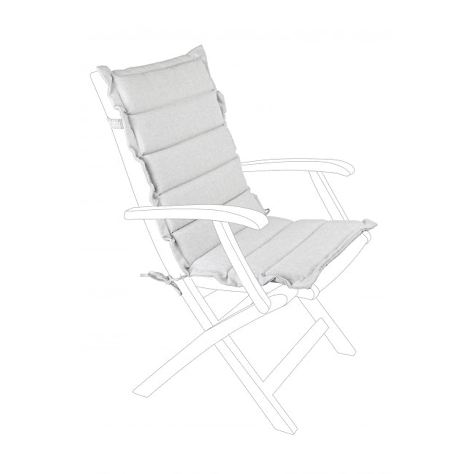 Cuscino trapuntato idrorepellente per esterno e giardino con schienale medio e  molla elastica - 4