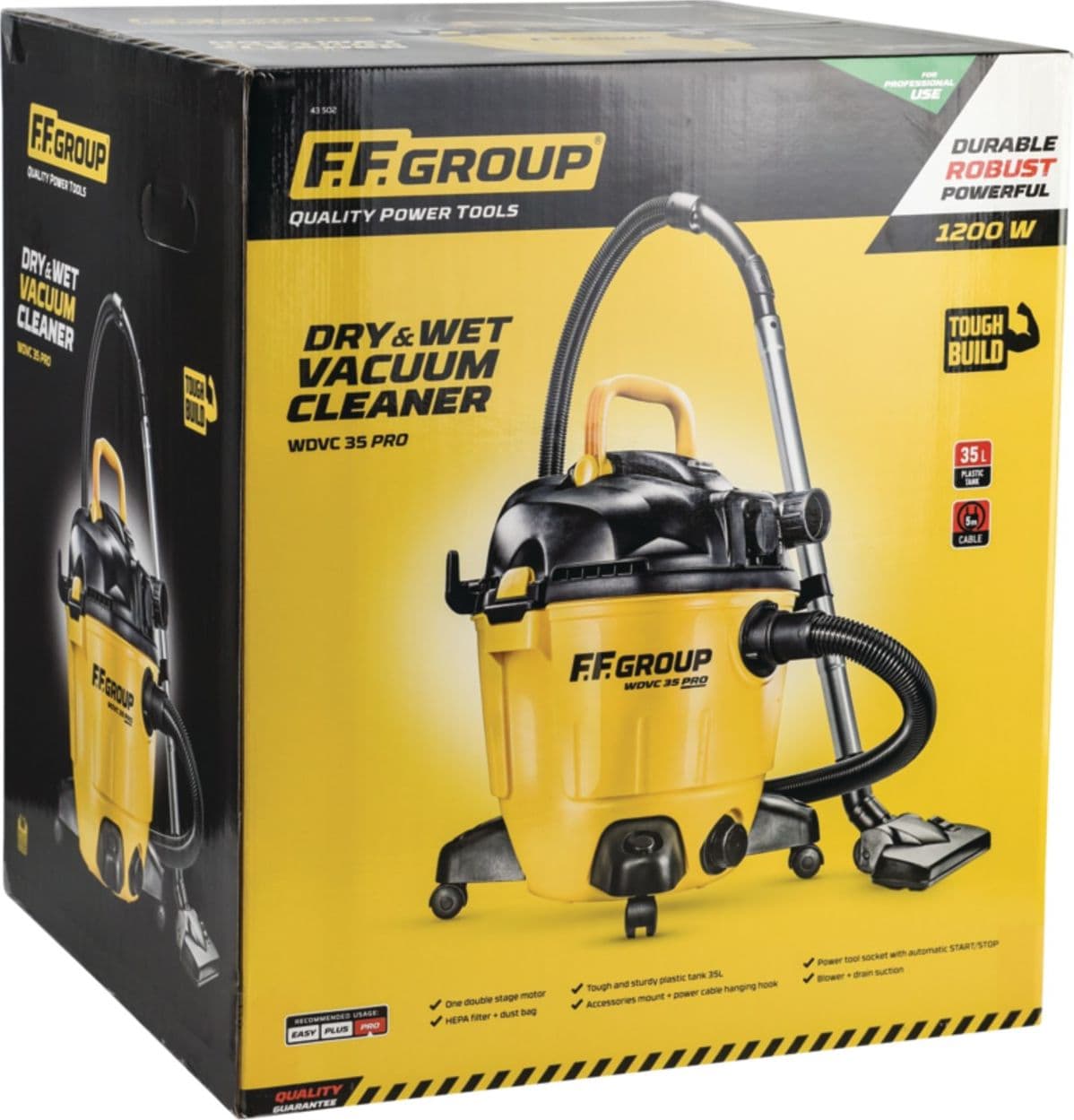 FF Group WDVC 35 PRO aspirapolvere a secco e umido da 1200W  con attacco per elettroutensili - uso professionale in Aspirapolvere a bidone e a traino Aloiserw.com - Altomonte, commercioVirtuoso.it