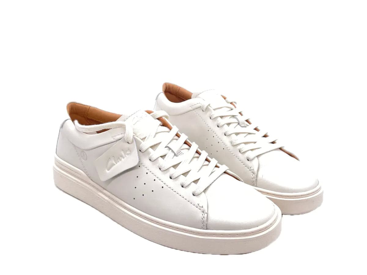 CLARKS CRAFT SWIFT Sneakers uomo in pelle bianche in Sneaker casual Calzature Durello - Agna, commercioVirtuoso.it
