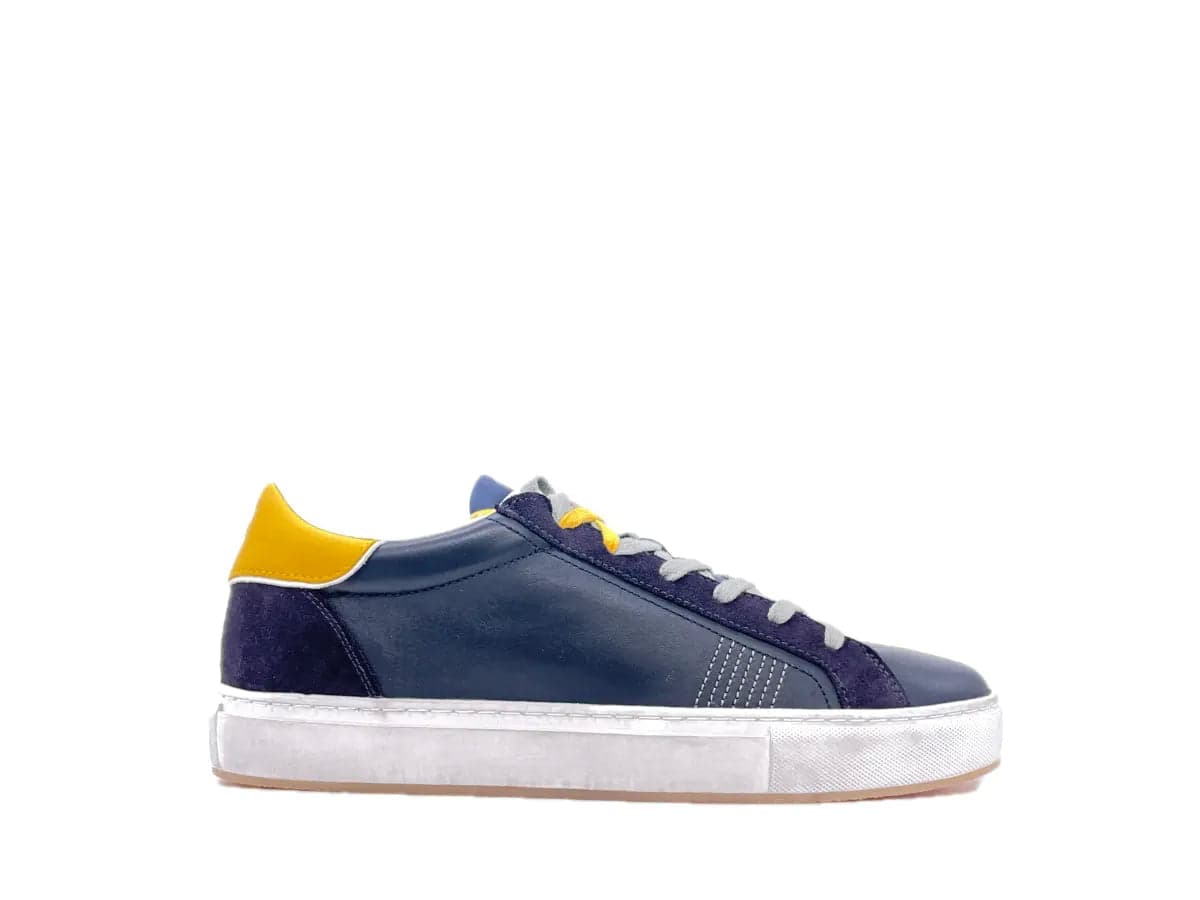 CRIME LONDON LOW TOP ESSENTIAL 2.0 sneaker uomo navy yellow in Sneaker casual Calzature Durello - Agna, commercioVirtuoso.it