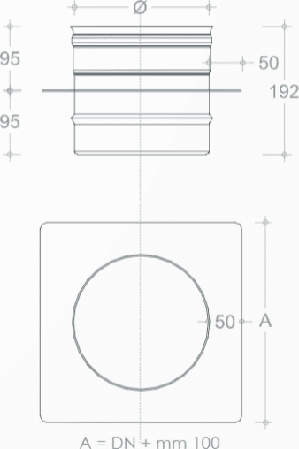 Supporto a solaio MF da 80mm in acciaio AISI 304 in Staffa Aloiserw.com - Altomonte, commercioVirtuoso.it