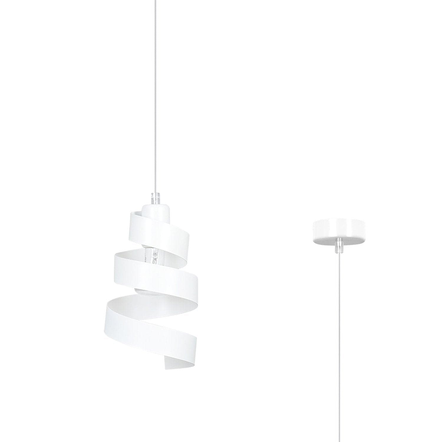 Sospensione Moderna 1 Luce Saga In Acciaio Bianco Con Fasce A Spirale in Lampade a sospensione LuceArt - Montecorvino Pugliano, commercioVirtuoso.it