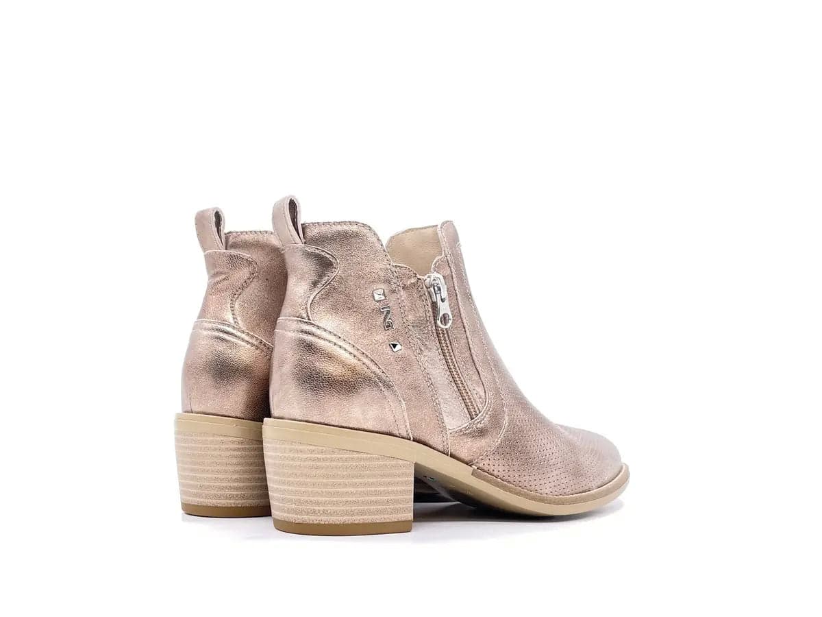 NERO GIARDINI Tronchetto donna in pelle champagne in Stivali Calzature Durello - Agna, commercioVirtuoso.it