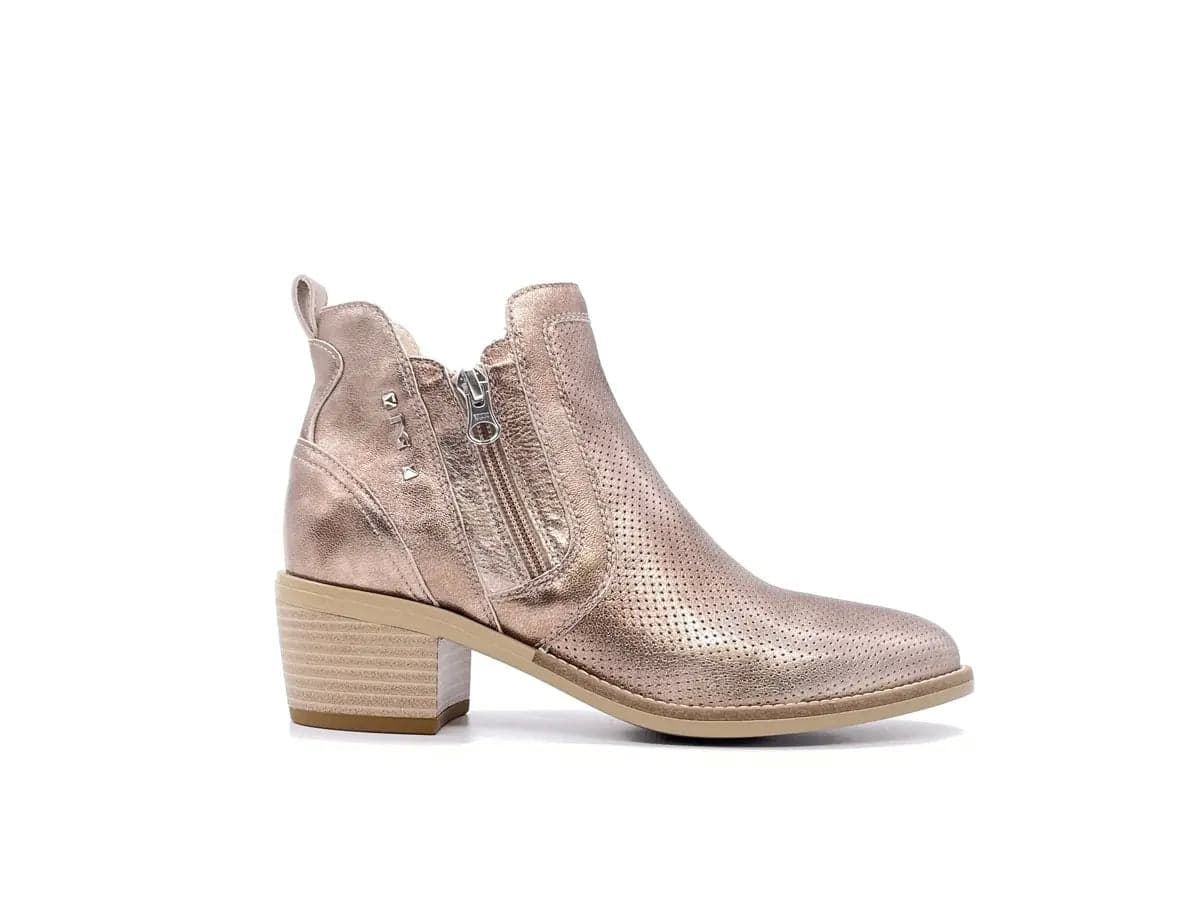 NERO GIARDINI Tronchetto donna in pelle champagne in Stivali Calzature Durello - Agna, commercioVirtuoso.it