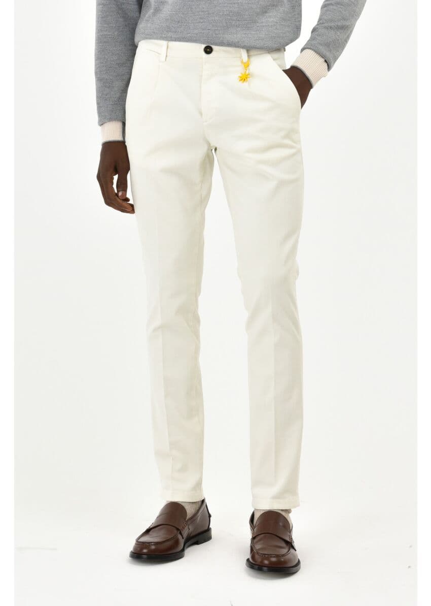 Manuel Ritz pantalone uomo con pinces slim tinto capo in cotone stretch in Pantaloni Broadway Red - Barletta, commercioVirtuoso.it