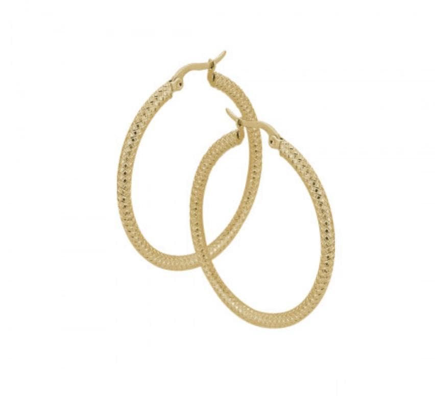 Boccadamo - Orecchini creole color oro diamantate medium