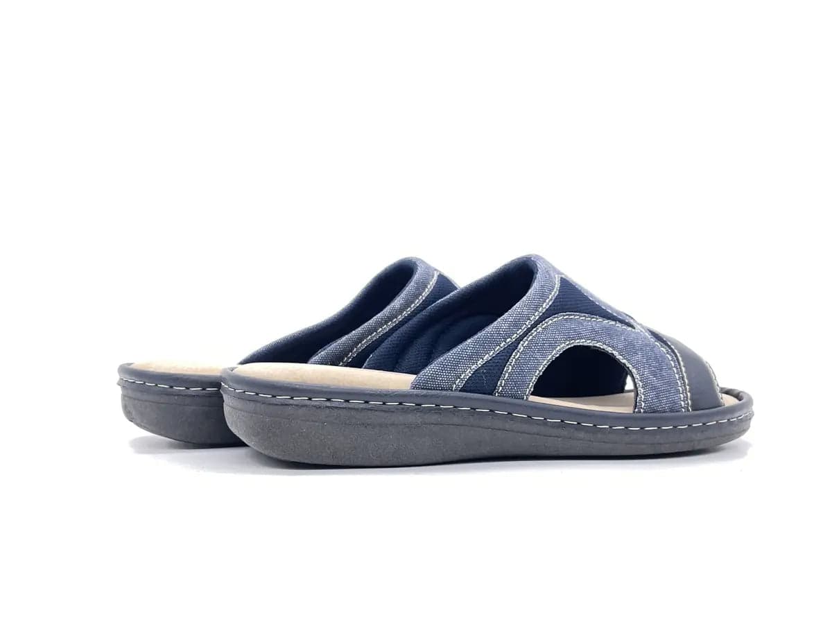 SERGO Ciabatte aperte in pelle da uomo blu in Infradito Calzature Durello - Agna, commercioVirtuoso.it
