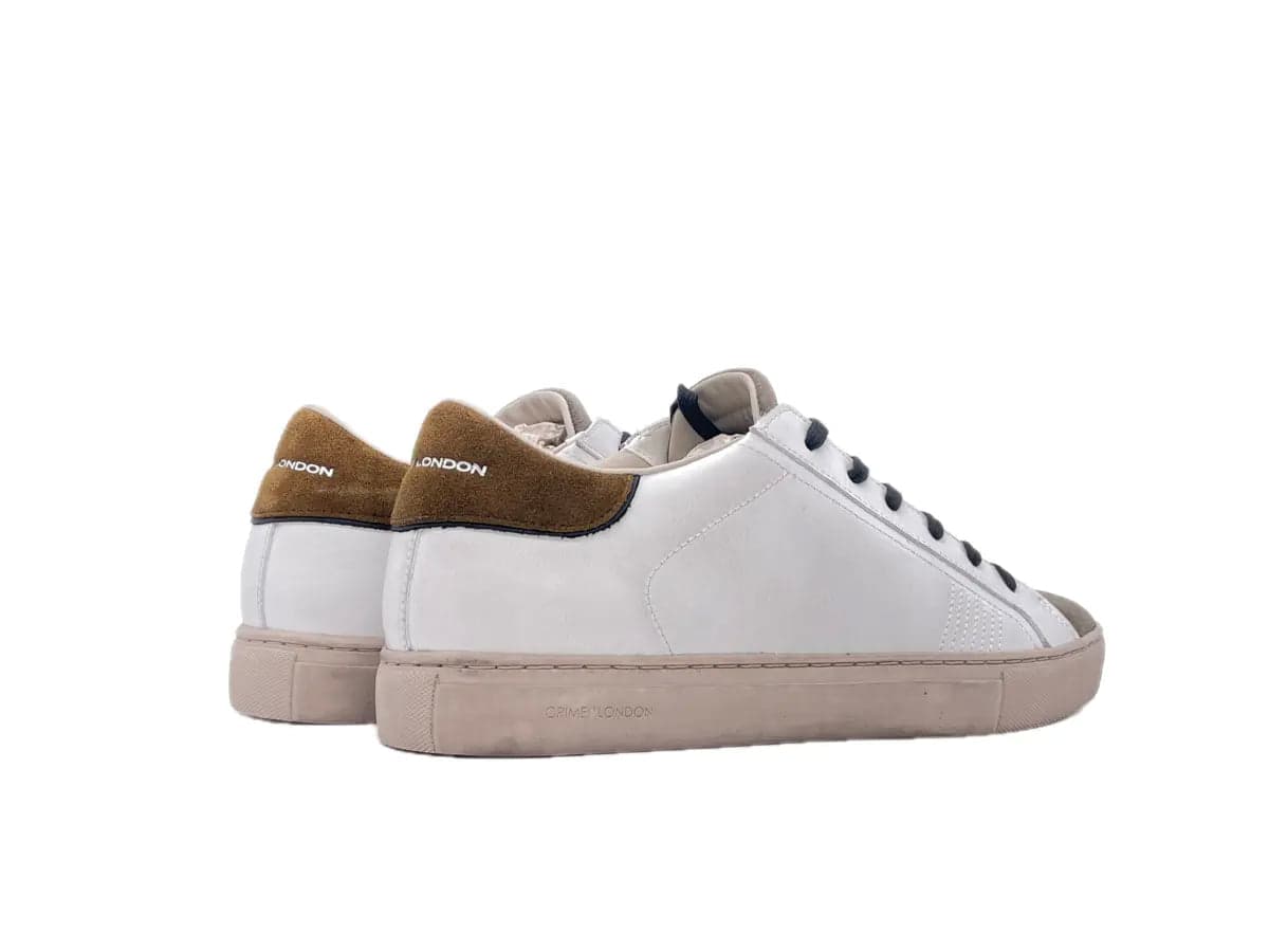 CRIME LONDON ESSENTIAL Sneaker uomo bianche e taupe in Sneaker casual Calzature Durello - Agna, commercioVirtuoso.it