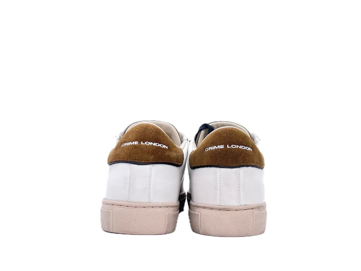 CRIME LONDON ESSENTIAL Sneaker uomo bianche e taupe in Sneaker casual Calzature Durello - Agna, commercioVirtuoso.it