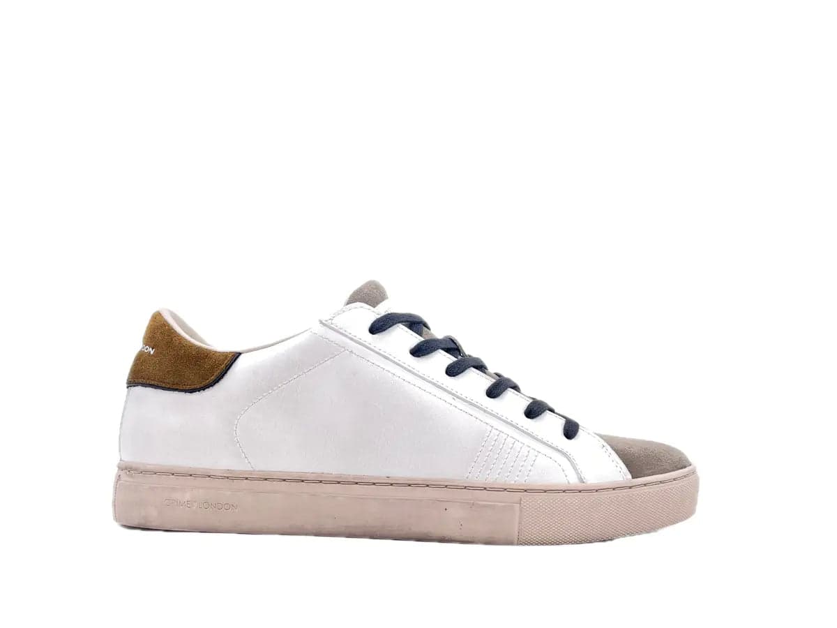CRIME LONDON ESSENTIAL Sneaker uomo bianche e taupe in Sneaker casual Calzature Durello - Agna, commercioVirtuoso.it
