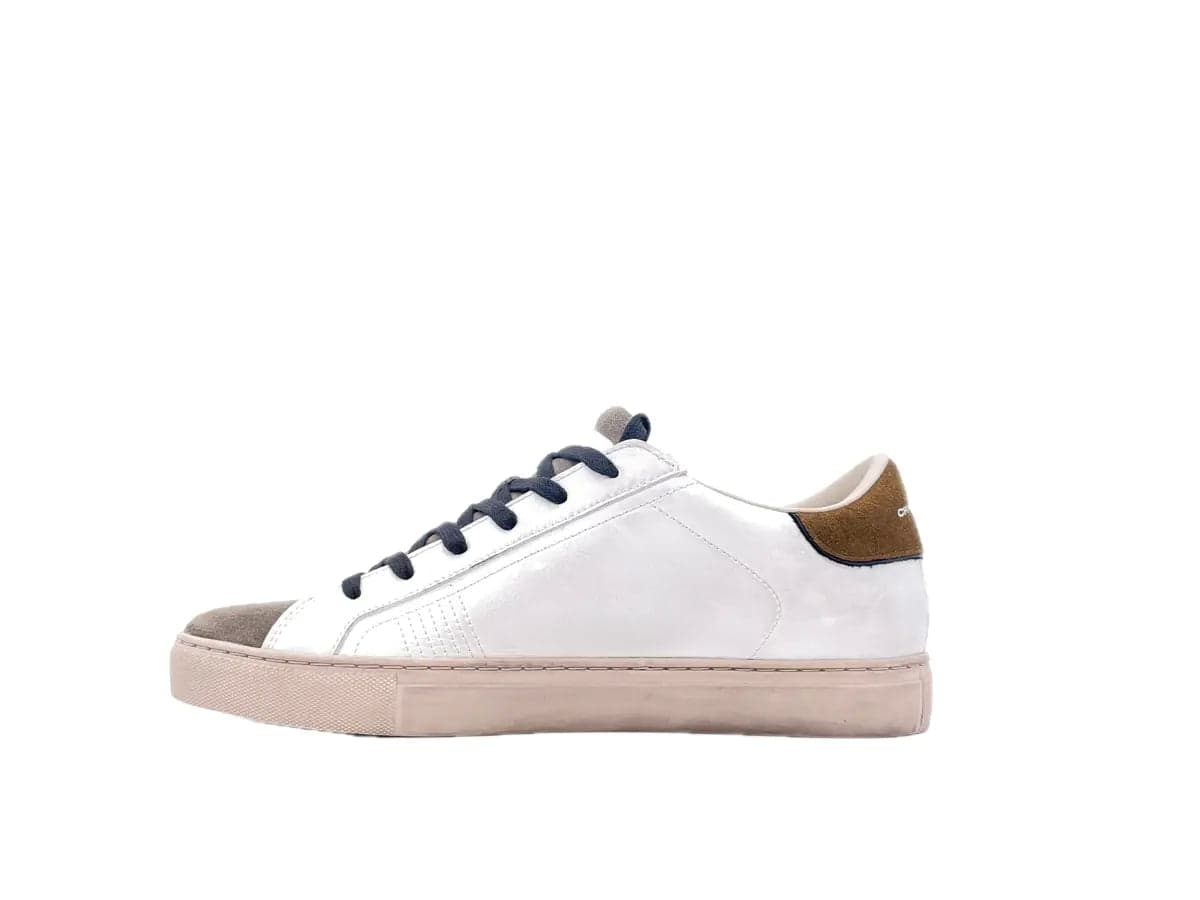 CRIME LONDON ESSENTIAL Sneaker uomo bianche e taupe in Sneaker casual Calzature Durello - Agna, commercioVirtuoso.it