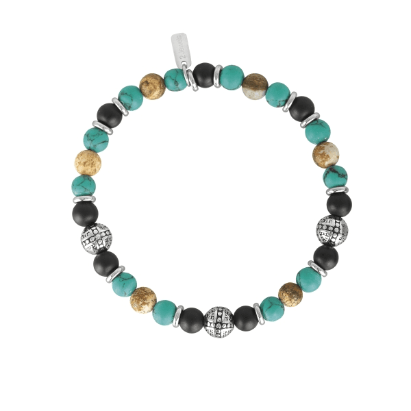2Jewels - Bracciale onice turchese diaspro e acciaio 316L in Bracciali Alba Gioielli - Casoria, commercioVirtuoso.it