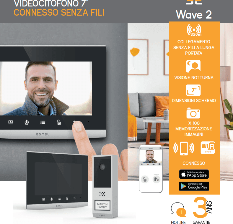 Avidsen Wave 2 videocitofono senza fili wireless con schermo da 7" portata 350 metri in Video Campanelli Aloiserw.com - Altomonte, commercioVirtuoso.it