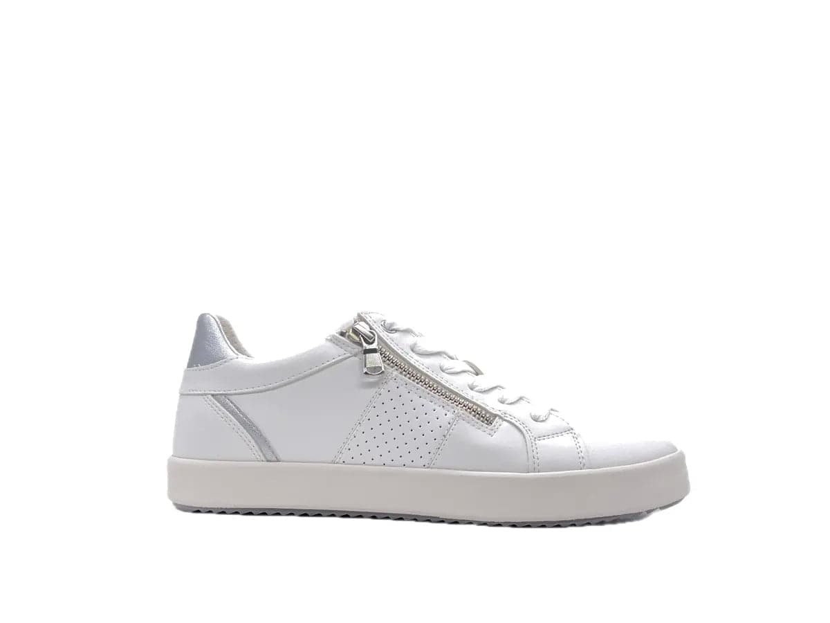 GEOX Sneaker Donna Blomie White Silver in Sneaker casual Calzature Durello - Agna, commercioVirtuoso.it