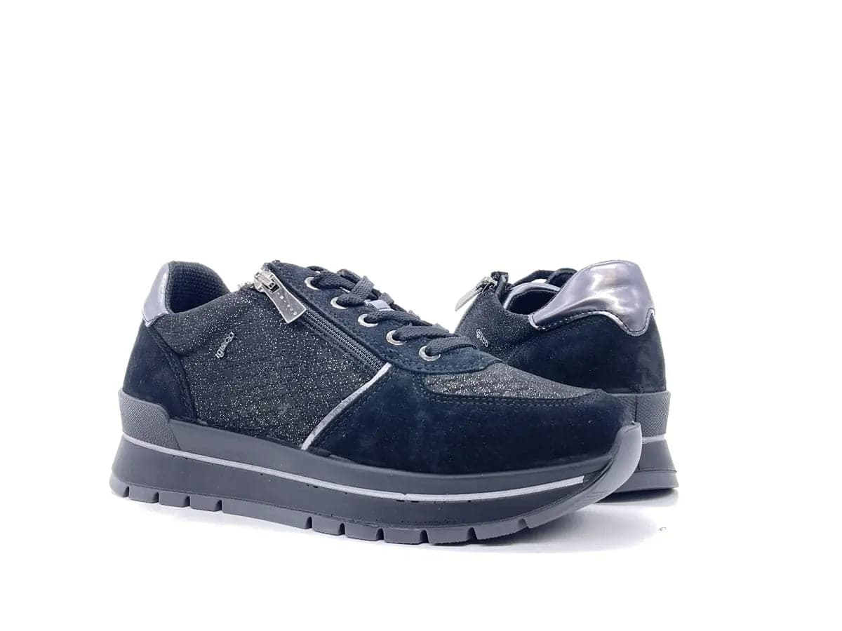 IGI &amp; CO Sneaker donna pelle scamosciata e nubuk nero in Sneaker casual Calzature Durello - Agna, commercioVirtuoso.it