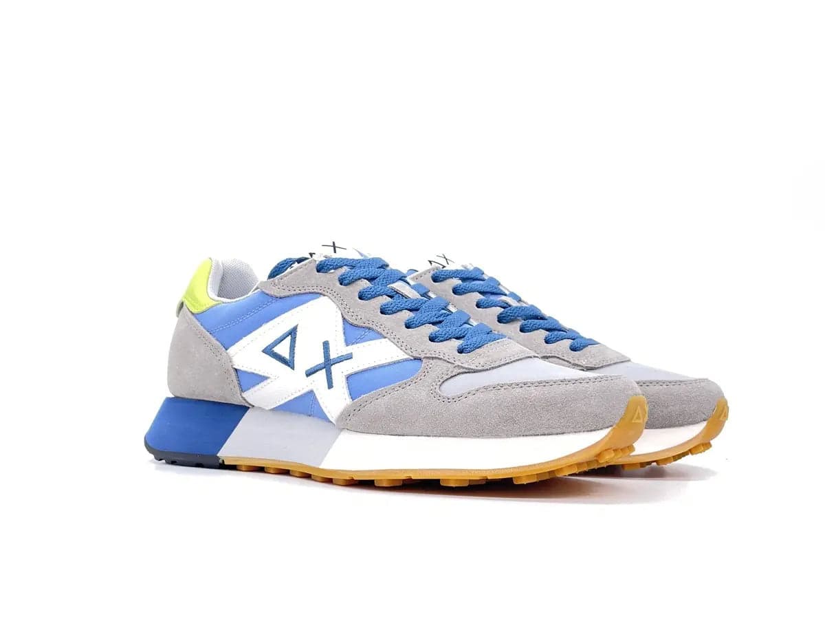 SUN68 Sneaker Uomo Bicolor Grigio chiaro Avio