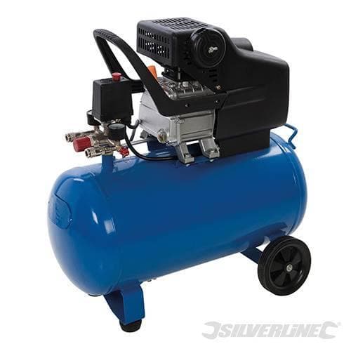 Compressore d'aria macchina motore 2 CV - 1500 W olio durevole Silverline 50L in Compressori d'aria Eternal Brico - Ariano Irpino, commercioVirtuoso.it