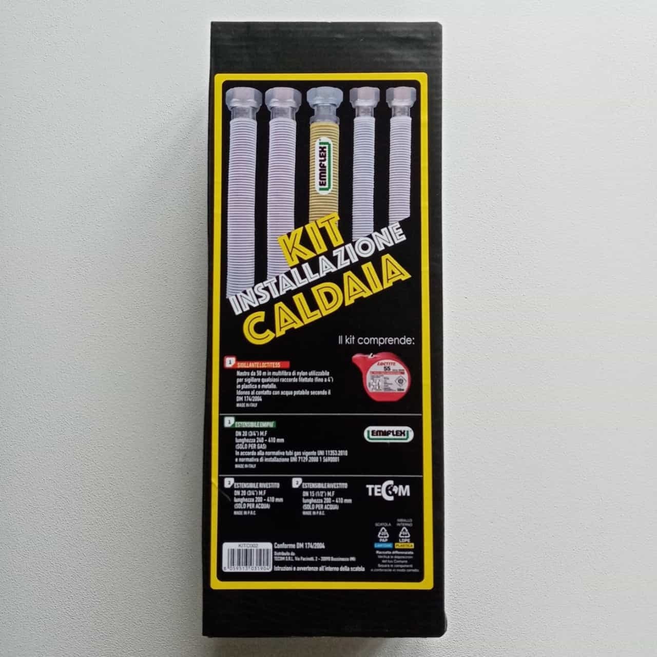 Kit di 4 flessibili per acqua e 1 per gas rivestiti - per installazione caldaia in Accessori Aloiserw.com - Altomonte, commercioVirtuoso.it
