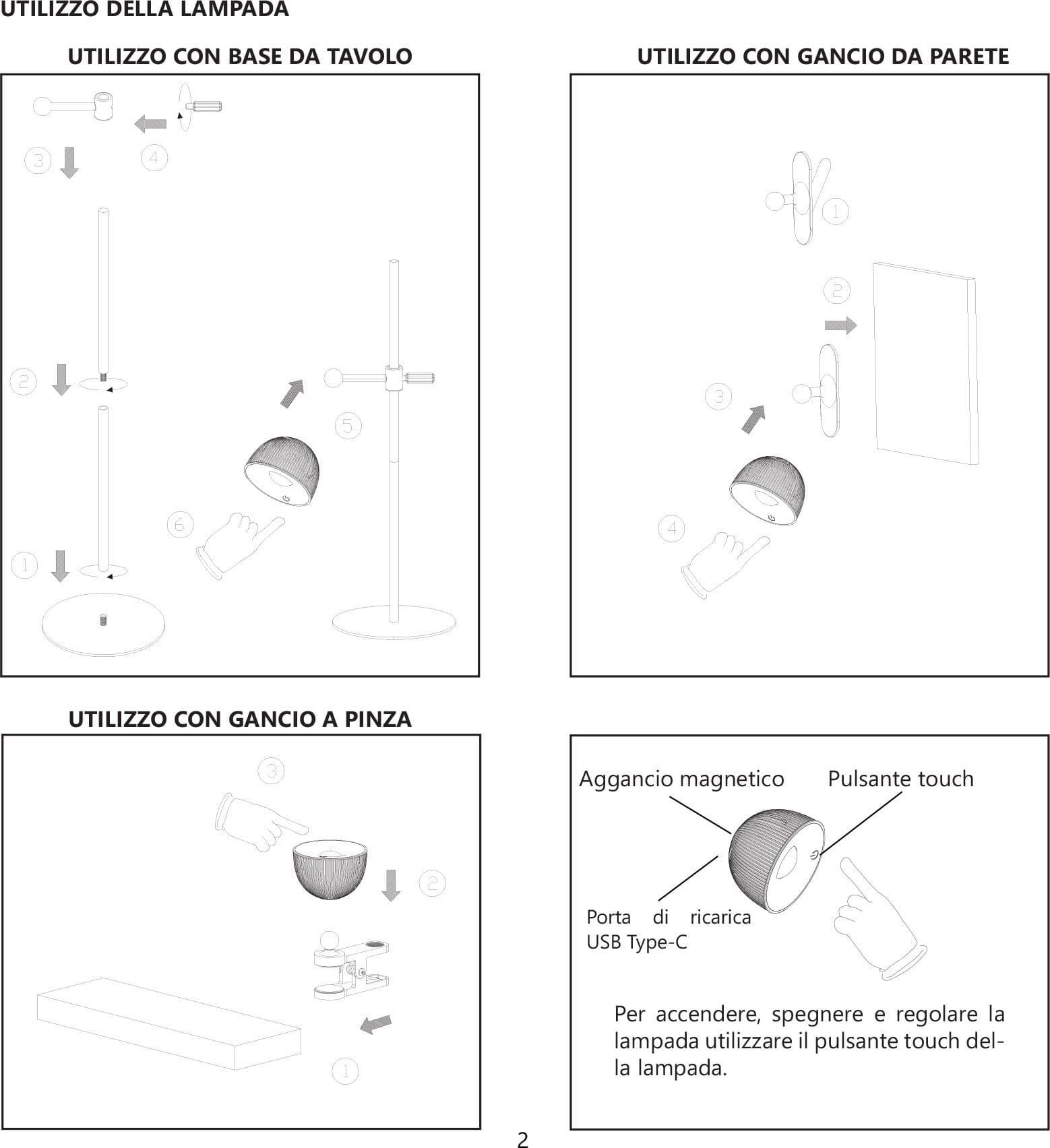 Alca Power Clio lampada da tavolo ricaricabile da 2,5W 180lm 3 in 1 portatile in Lampade da tavolo e abat-jour Aloiserw.com - Altomonte, commercioVirtuoso.it