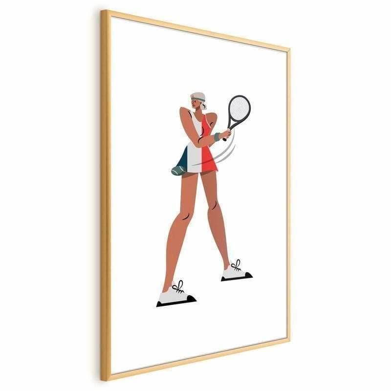 Poster - Tennis Player with a Racket on a White Background - Illustration in Poster e stampe Collezione Casa - Trebisacce, commercioVirtuoso.it