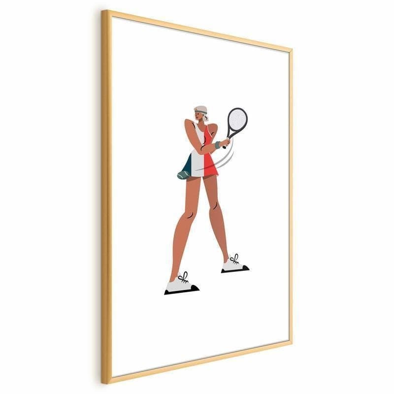 Poster - Tennis Player with a Racket on a White Background - Illustration in Poster e stampe Collezione Casa - Trebisacce, commercioVirtuoso.it