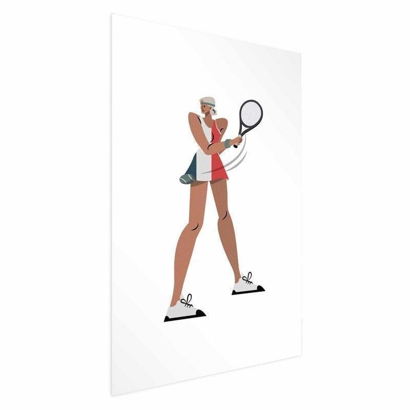 Poster - Tennis Player with a Racket on a White Background - Illustration in Poster e stampe Collezione Casa - Trebisacce, commercioVirtuoso.it