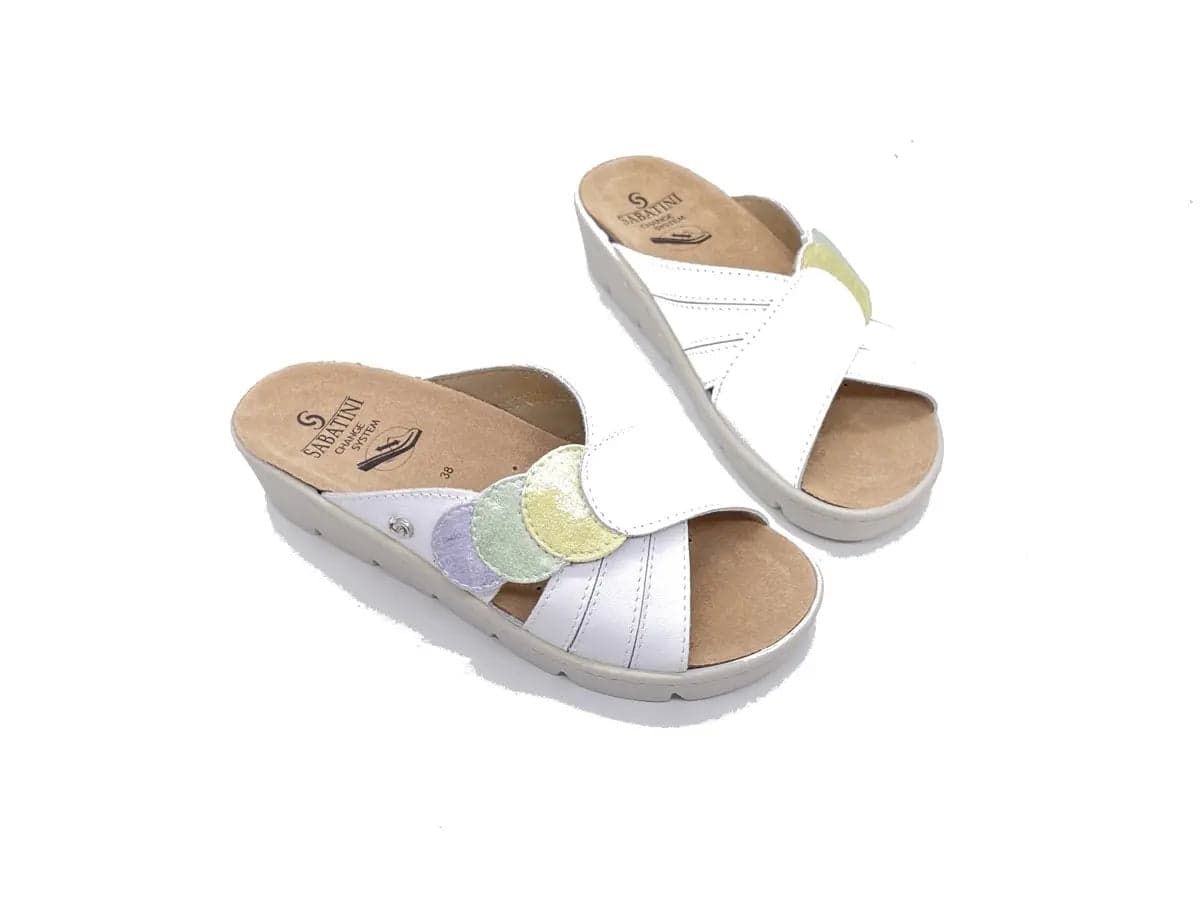 SABATINI Ciabatte Sanitarie Donna Bianco Multi in Pantofole Calzature Durello - Agna, commercioVirtuoso.it