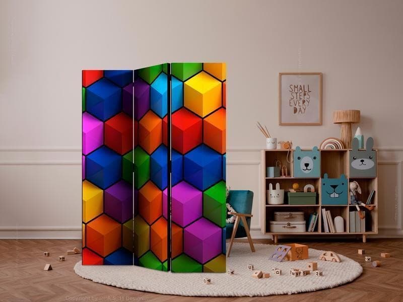 Paravento Colorful Geometric Boxes [Room Dividers] in Paraventi Collezione Casa - Trebisacce, commercioVirtuoso.it