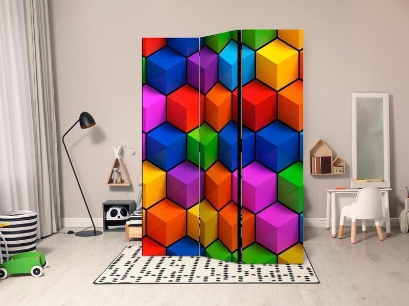 Paravento Colorful Geometric Boxes [Room Dividers] in Paraventi Collezione Casa - Trebisacce, commercioVirtuoso.it