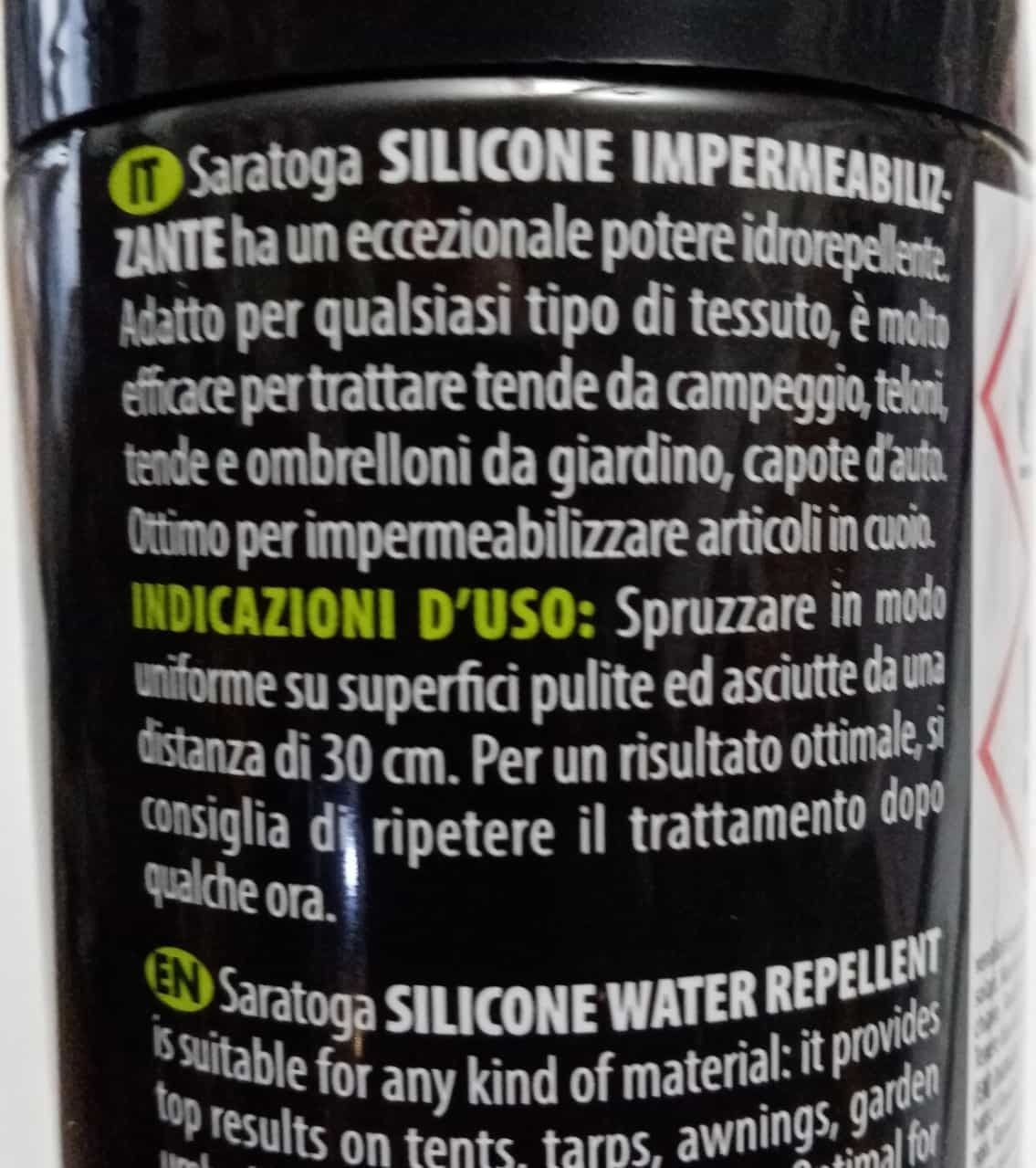 Saratoga 400ml silicone impermeabilizzante trasparente per tessuti e cuoio in Impermeabili Aloiserw.com - Altomonte, commercioVirtuoso.it