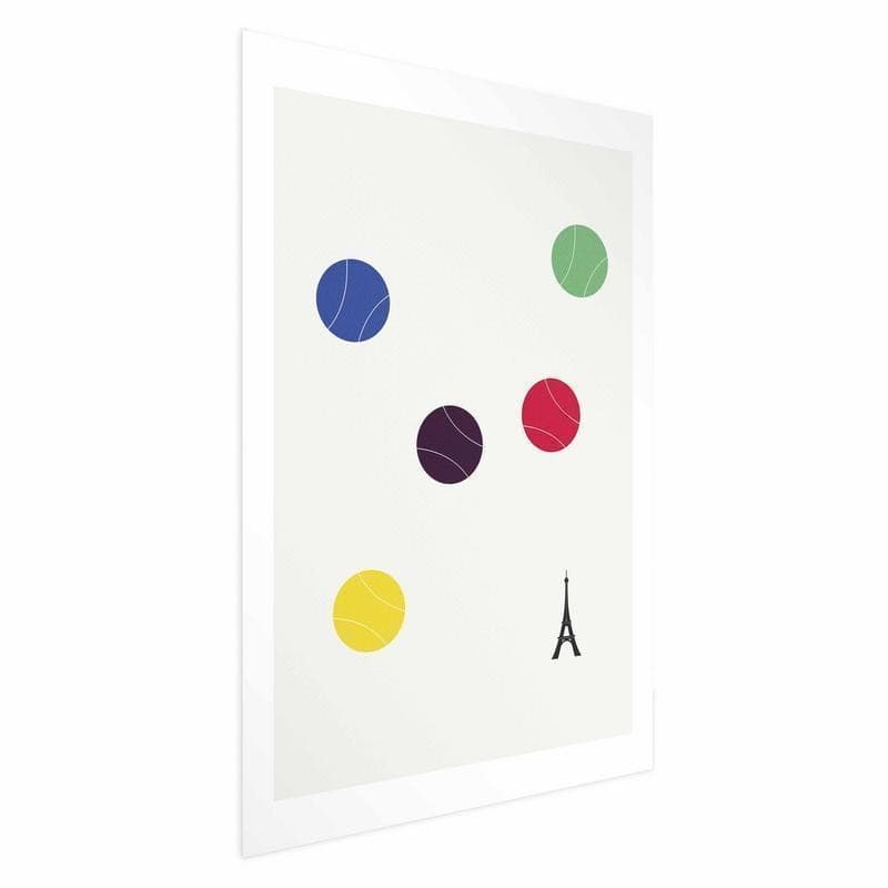 Poster - Eiffel Tower and Colorful Tennis Balls in Poster e stampe Collezione Casa - Trebisacce, commercioVirtuoso.it
