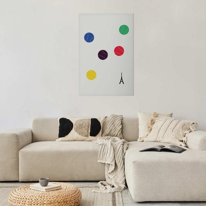 Poster - Eiffel Tower and Colorful Tennis Balls in Poster e stampe Collezione Casa - Trebisacce, commercioVirtuoso.it