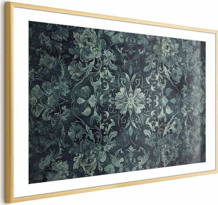 Poster - Carpet Ornaments in Emerald Shades in Poster e stampe Collezione Casa - Trebisacce, commercioVirtuoso.it