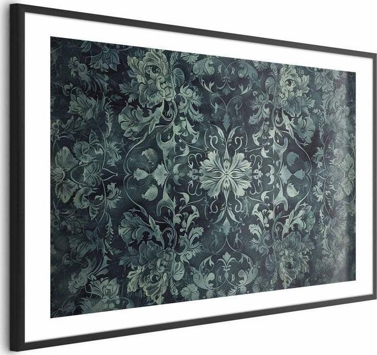 Poster - Carpet Ornaments in Emerald Shades in Poster e stampe Collezione Casa - Trebisacce, commercioVirtuoso.it