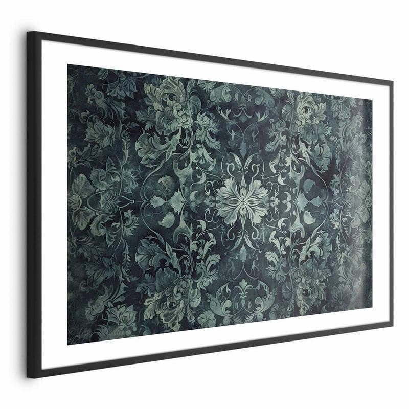 Poster - Carpet Ornaments in Emerald Shades in Poster e stampe Collezione Casa - Trebisacce, commercioVirtuoso.it