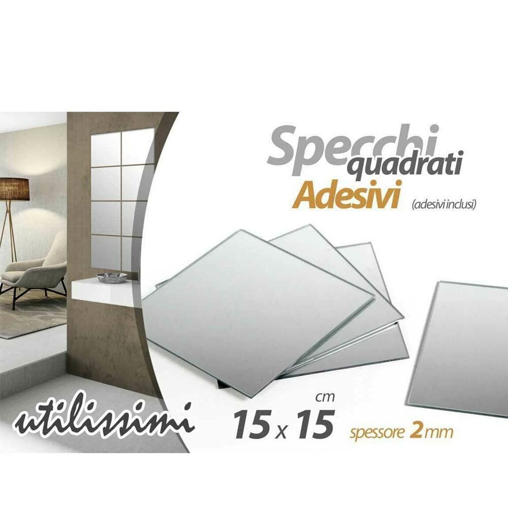 Set 8 Specchi Quadrati Mosaico Adesivi Specchio 15x15cm Decorazione Parete Casa in Specchi da parete Esplodia - Napoli, commercioVirtuoso.it