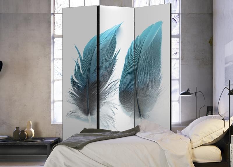 Paravento Blue Feathers [divisori da interno] in Paraventi Collezione Casa - Trebisacce, commercioVirtuoso.it