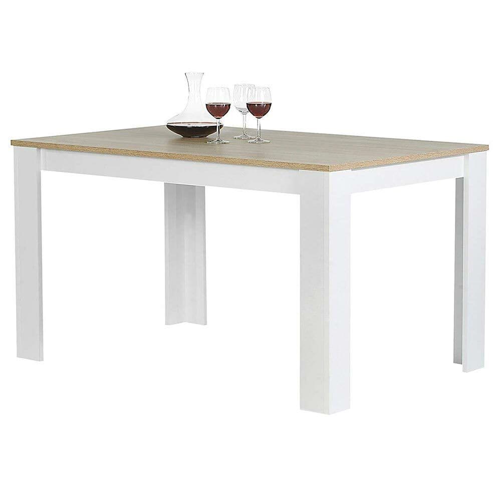 Tavolo da Pranzo Cucina Rettangolare Moderno in Legno 120x80x74cm Bianco e Acero in Tavoli da sala da pranzo Esplodia - Napoli, commercioVirtuoso.it