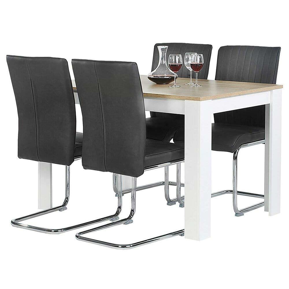Tavolo da Pranzo Cucina Rettangolare Moderno in Legno 120x80x74cm Bianco e Acero in Tavoli da sala da pranzo Esplodia - Napoli, commercioVirtuoso.it
