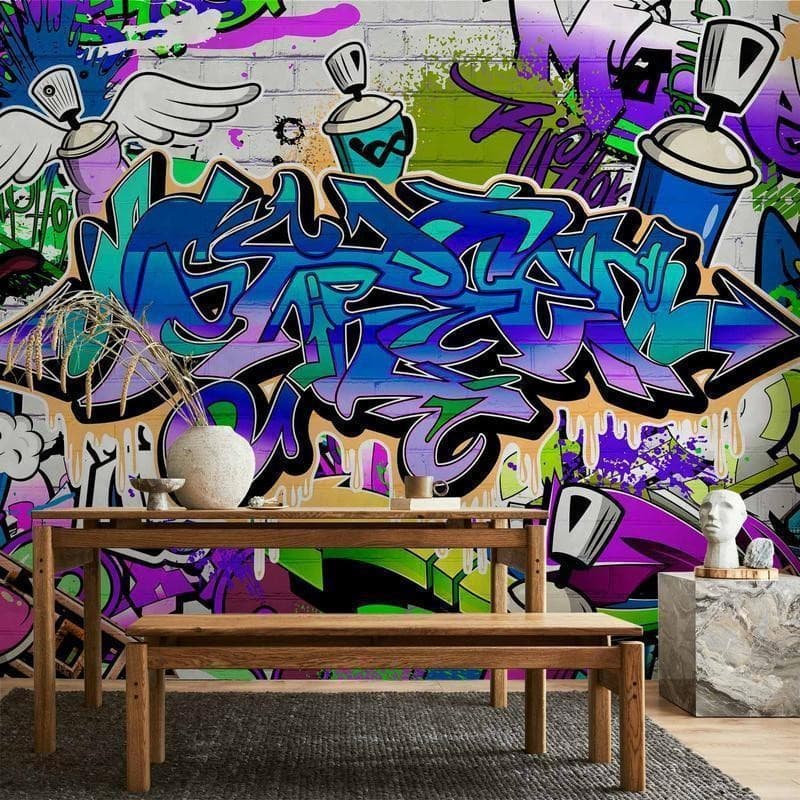 Fotomurale Graffiti: motivo viola in Carta da parati Collezione Casa - Trebisacce, commercioVirtuoso.it