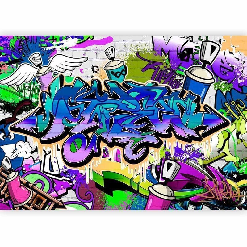 Fotomurale Graffiti: motivo viola in Carta da parati Collezione Casa - Trebisacce, commercioVirtuoso.it