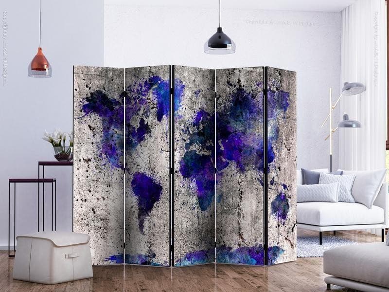 Paravento World Map: Ink Blots II [Room Dividers] in Paraventi Collezione Casa - Trebisacce, commercioVirtuoso.it