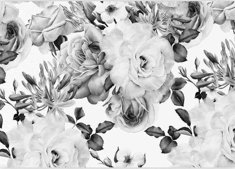 Carta da Parati Giardino Sentimentale Bianco e Nero in Carta da parati Collezione Casa - Trebisacce, commercioVirtuoso.it