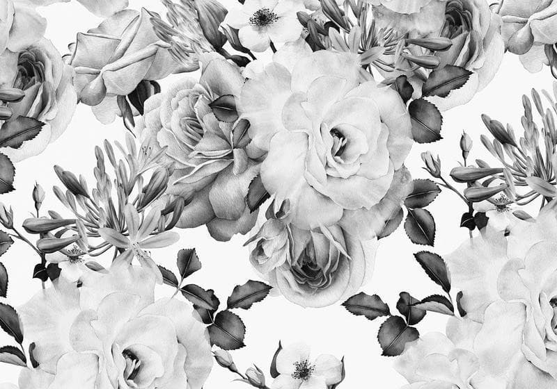 Carta da Parati Giardino Sentimentale Bianco e Nero in Carta da parati Collezione Casa - Trebisacce, commercioVirtuoso.it