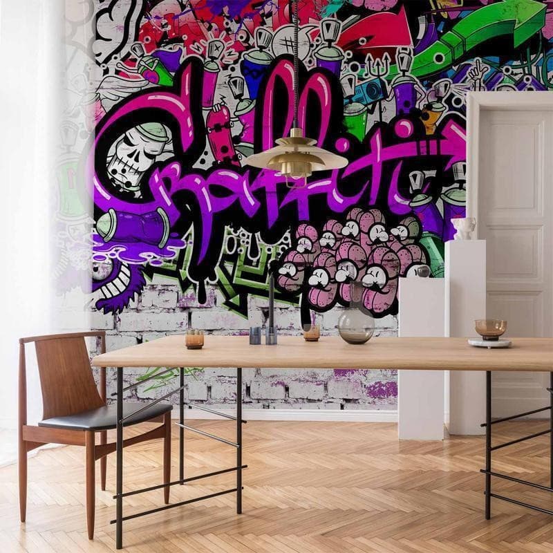Fotomurale Purple Graffiti in Carta da parati Collezione Casa - Trebisacce, commercioVirtuoso.it